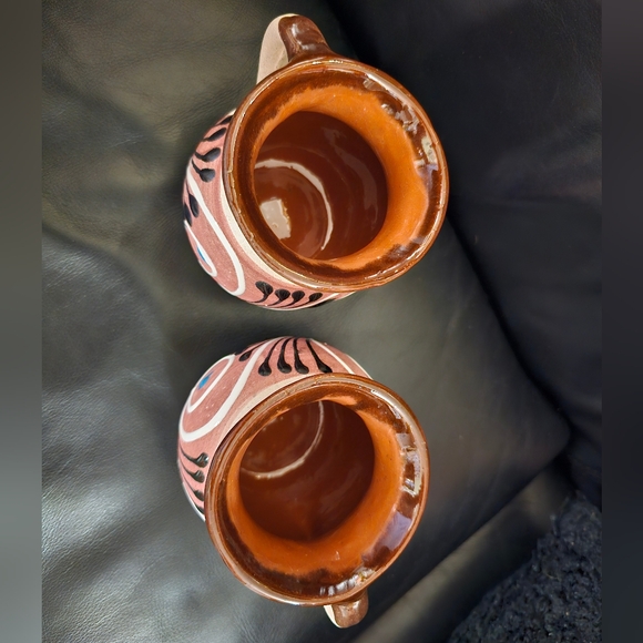 Set of Two Mexican Jarrito Clay cup 14 oz New - Picture 4 of 11